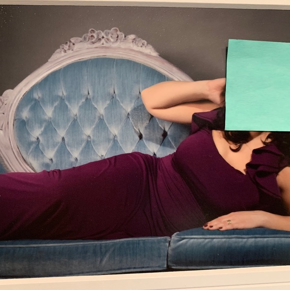 Shelly Segal Purple Ruched Gown - Picture 1 of 8